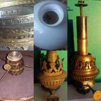 Palniki lampy naftowej i inne części (ramki klosza), klosz