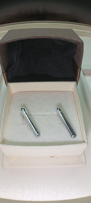 NOWE srebrne kolczyki 925 sztyfty podłużne długie