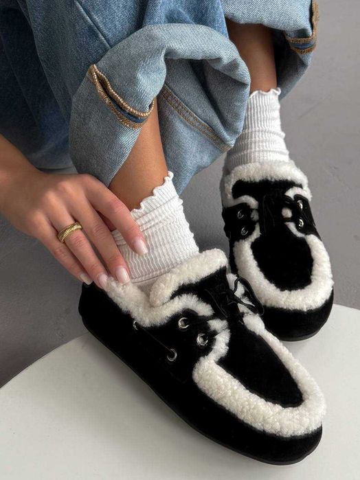 Лофери Miu Miu Loafers Winter Black premium