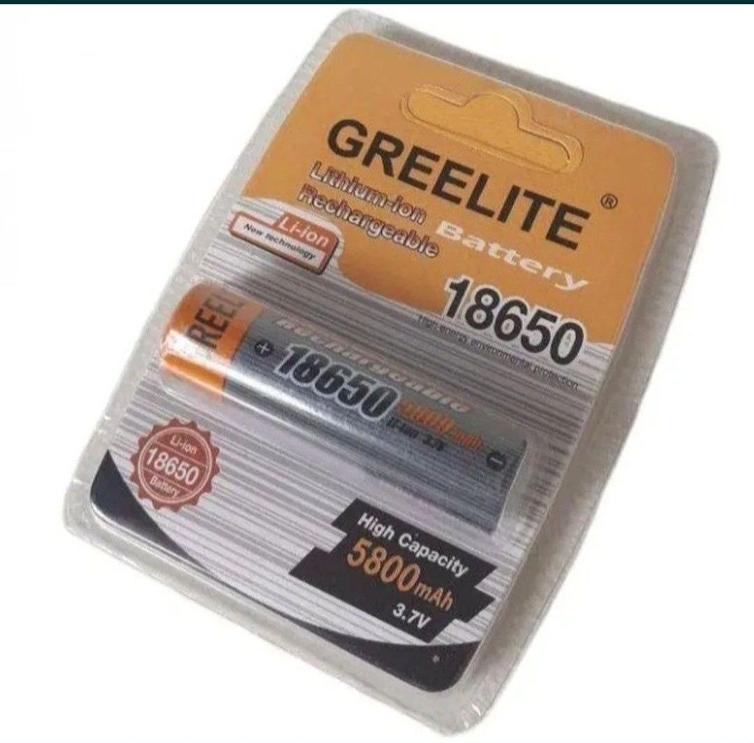 Акумулятор 18650 Li-Ion 5800mAh grelite аккумулятор 42г с носиком