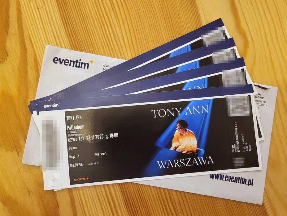 Bilet Tony Ann - koncert Palladium - 27.11.2025 - I rząd balkon