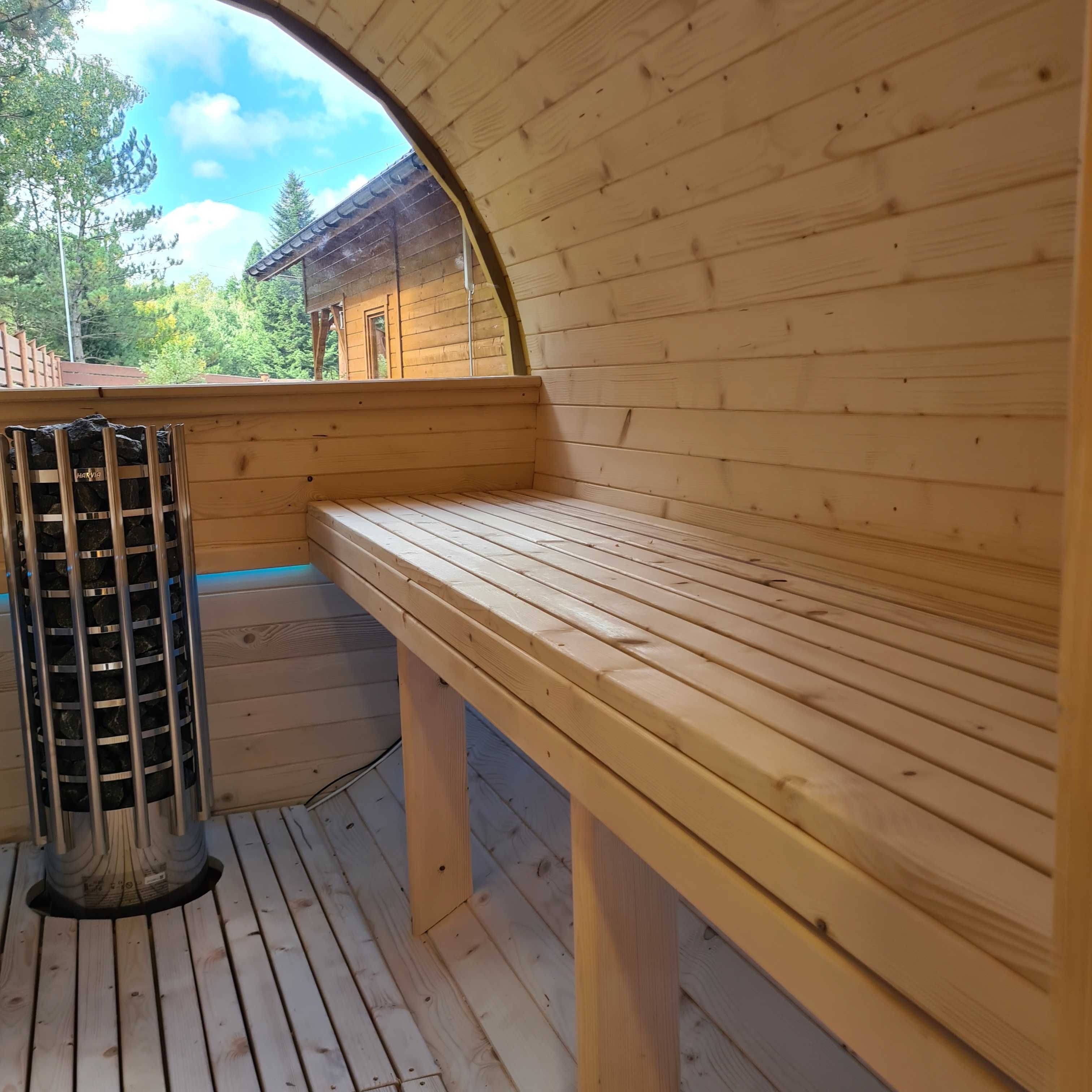 Sauna ogrodowa beczka 4m