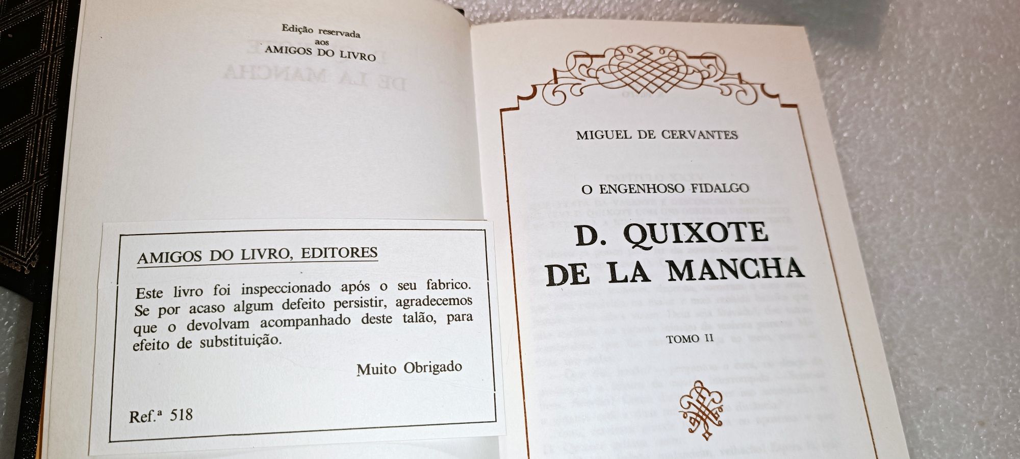 Magnífica edição 3 livros D. Quixote De La Mancha