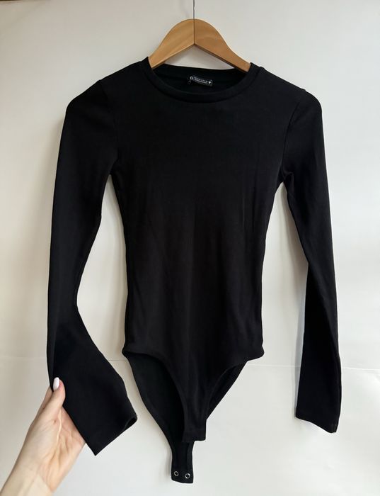 Базове Чорне боді Zara в рубчик Зара