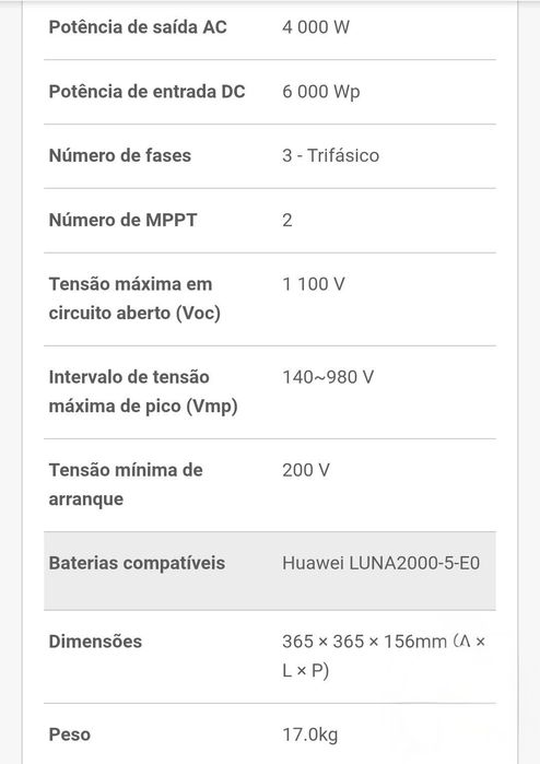 Inversor Huawei SUN2000-4KTL-M1 - Recondicionado com garantia