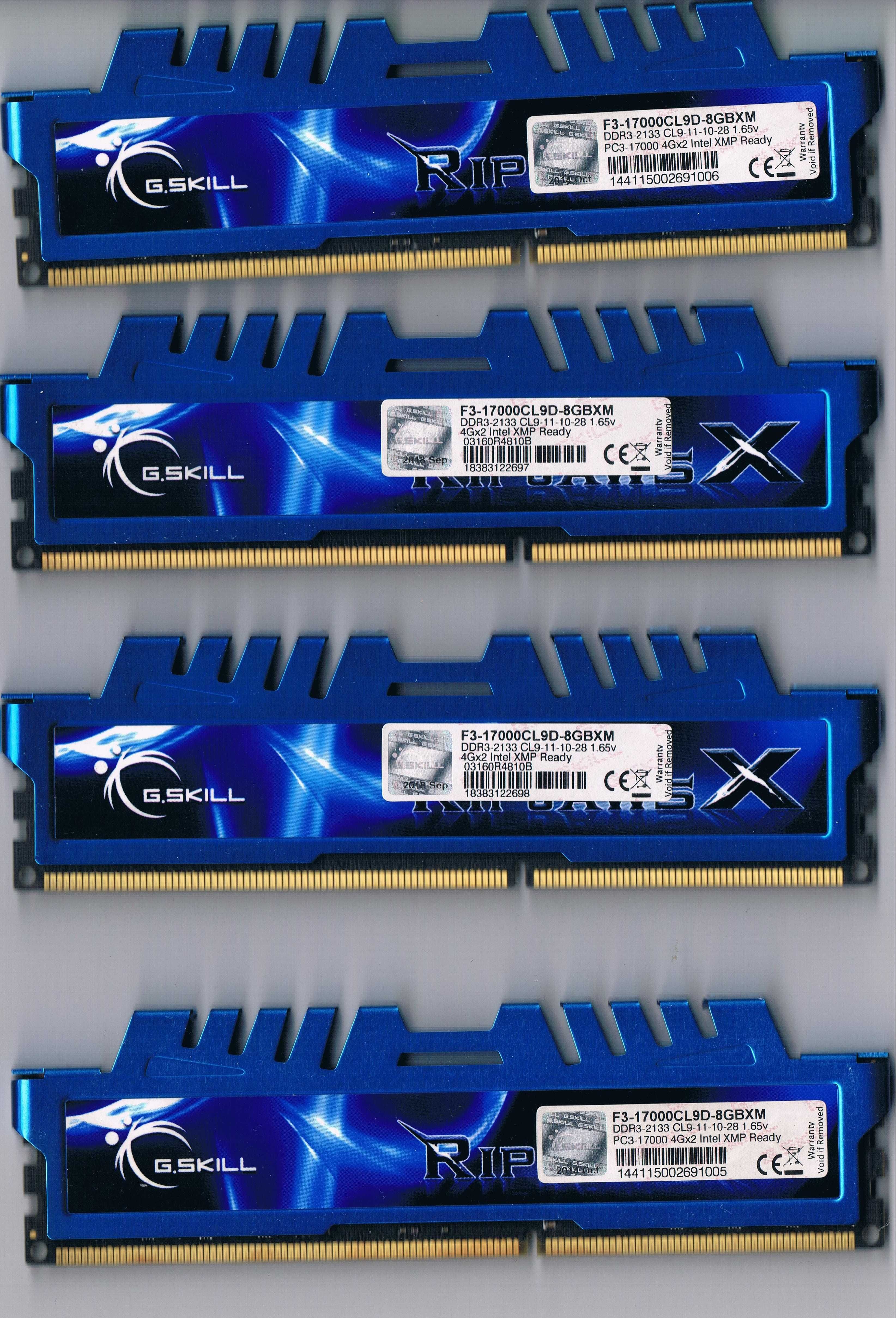 zestaw DDR3 2133Mhz CL9 XMP 16gb G SKILL RIPJAWNS X w pełni sprane