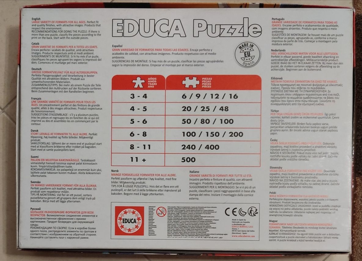 10 Puzzles de 50 a 180 pecas - Cars, Frozen, Batman