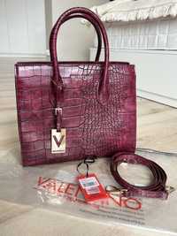 Torba Shopper Valentino Bags Winter Memento bordeaux bordowa