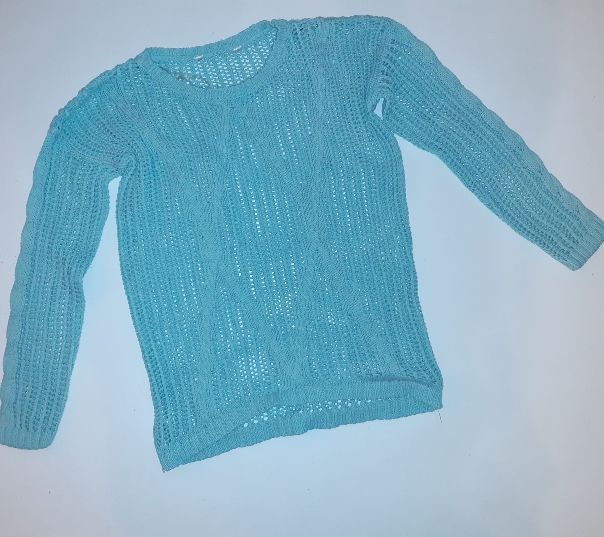 Ażurowy sweter z podkoszulka - rozm.134- Matalan