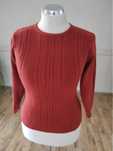 Sweter akrylowy sweterek damski rudy czerwony nowy