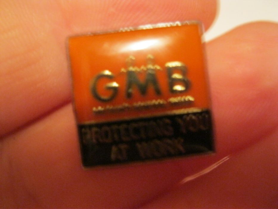 значок металлический кнопка брошь брошка GMB protecting you at work