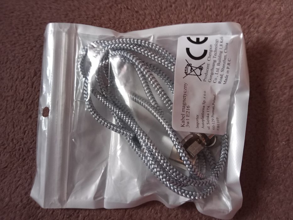 Kabel magnetyczny 3w1 2.4A USB MICRO IPHONE TYP-C