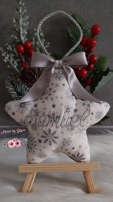 Estrela de Natal bordada - Personalizado