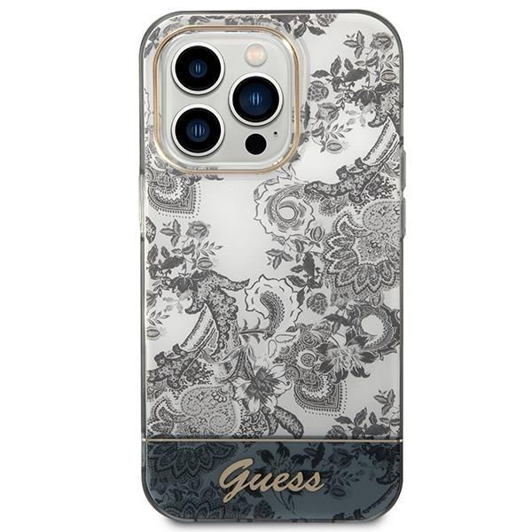 Etui Guess do iPhone 14 Pro z kolekcji Porcelain - Szary