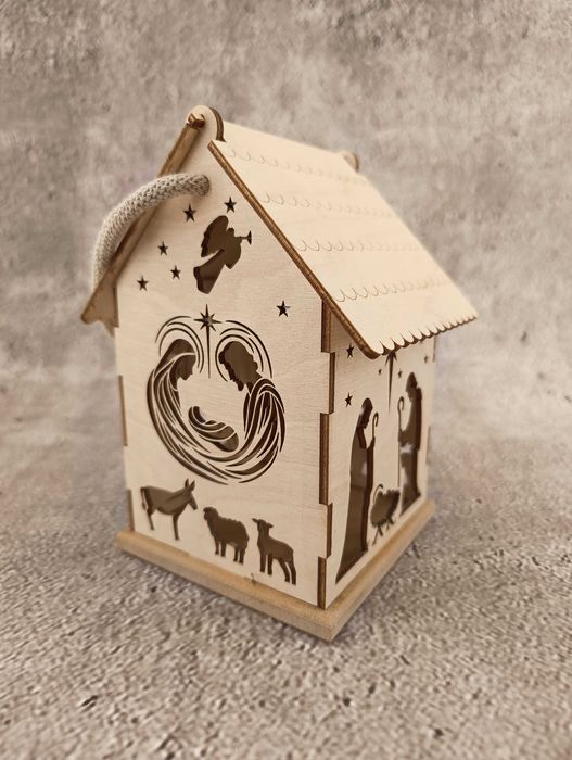 Lampion adwentowy świąteczny domek duży