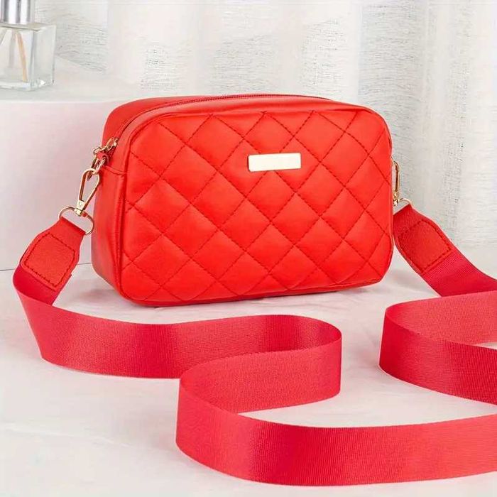 Зручна сумка з довгим ремішком в зеленому м'ятному червоному кольорі