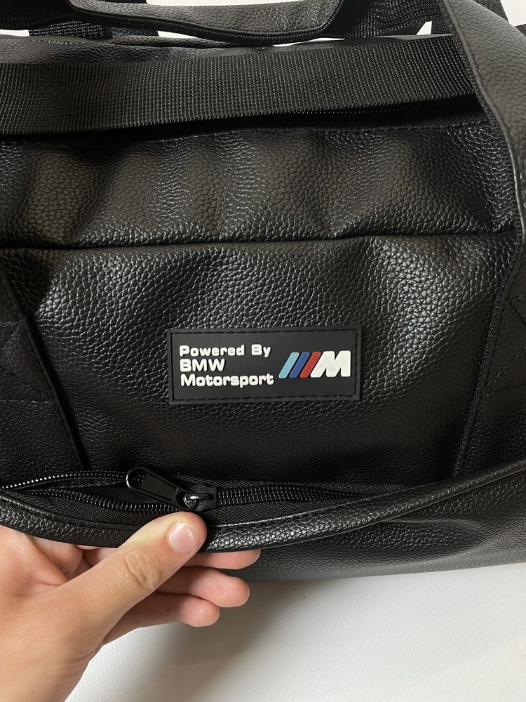 Спортивная дорожная сумка для зала BMW Motorsport из эко-кожи (кожзам)