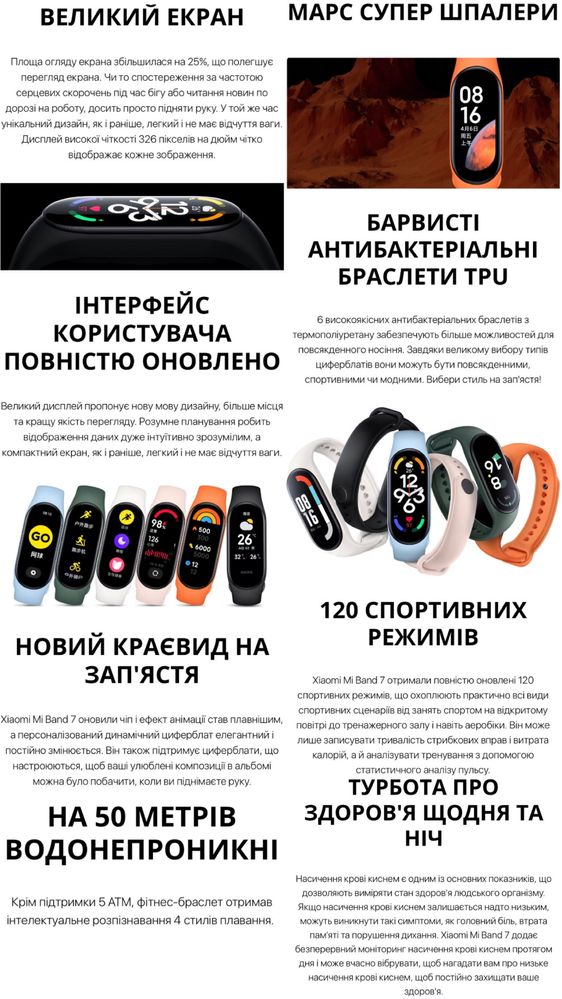 Фітнес браслет Xiaomi Mi Smart Band 7 Black (BHR6006EU) Смарт годинник