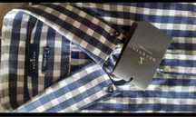 Camisa aos quadrados azuis tamanho M etiqueta DECÉNIO
