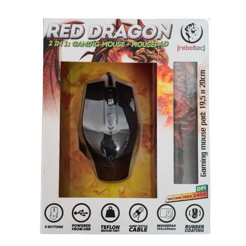 Rebeltec mysz+ podkładka RED DRAGON