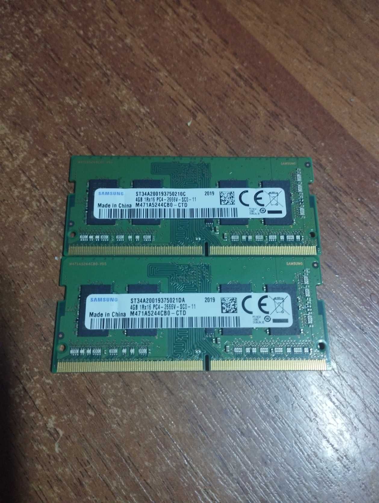 2 Плашки Озу для ноутбуків Samsung 4 GB SO-DIMM DDR4 2666 MHz