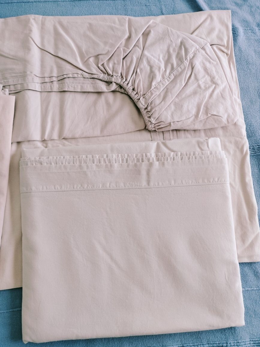 Conjunto completo lençóis cama casal 140/150x200cm
