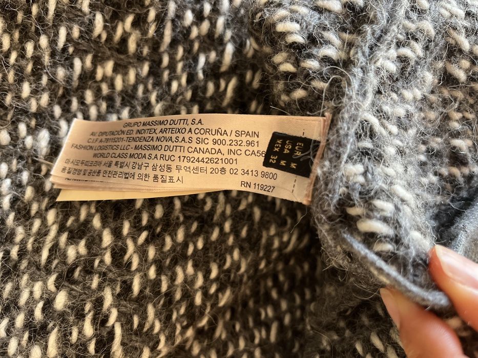 Massimo Dutti plaszcz welna angora kaszmir lato wiosna szary