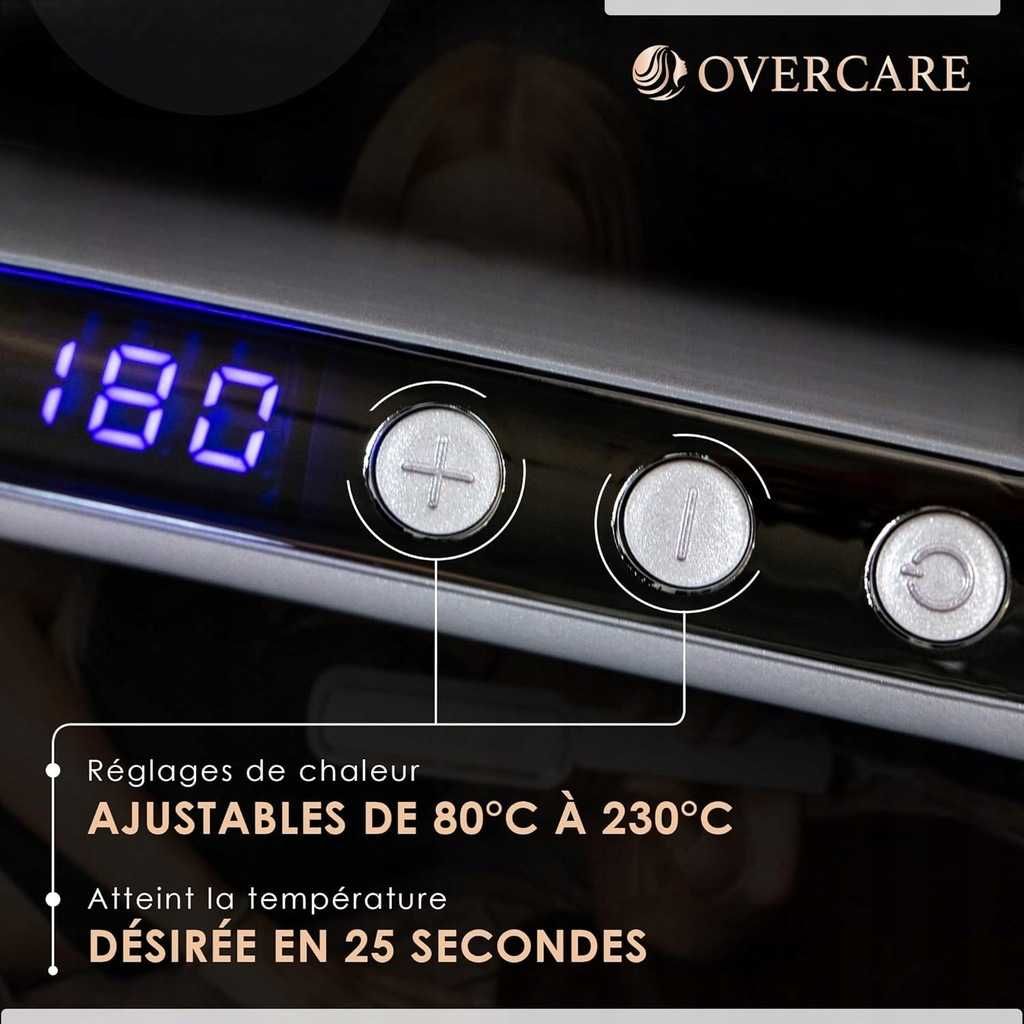 Szczotka do prostowania włosów OVERCAR temperatura 80°C do 230°C Biała