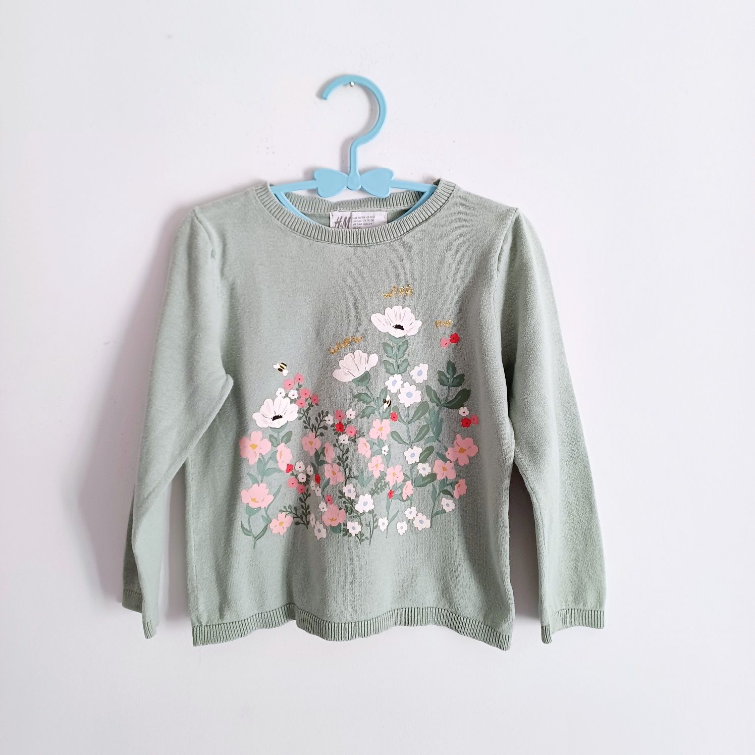 Sweterek kwiaty H&M 98