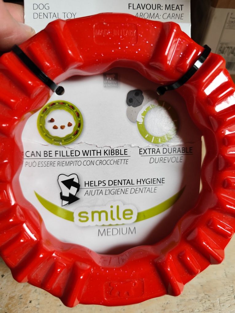 Ferplast Smile pierścień do żucia dla psów, czerwony - rozmiar M