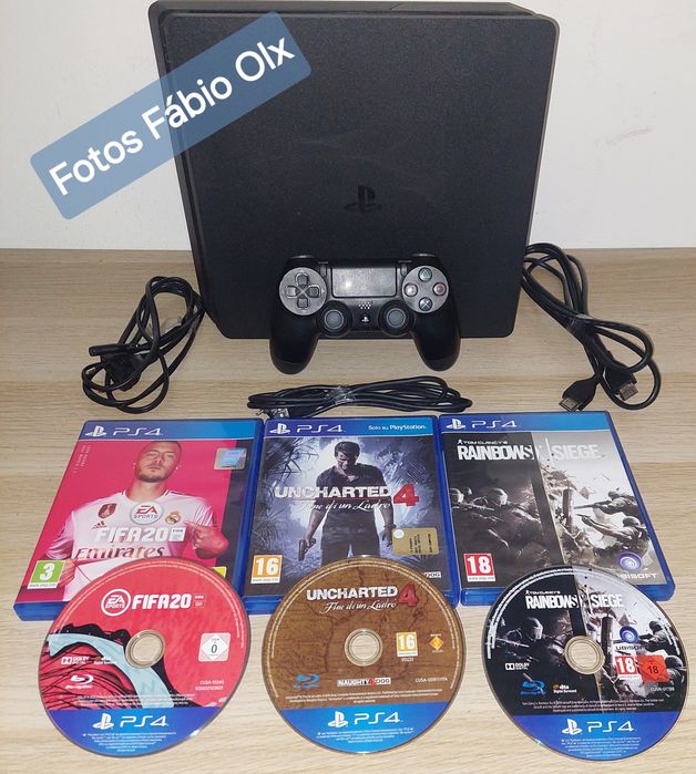 Ps4 Slim de 1 TB + 1 Comando Original + 3 Jogos Incluídos