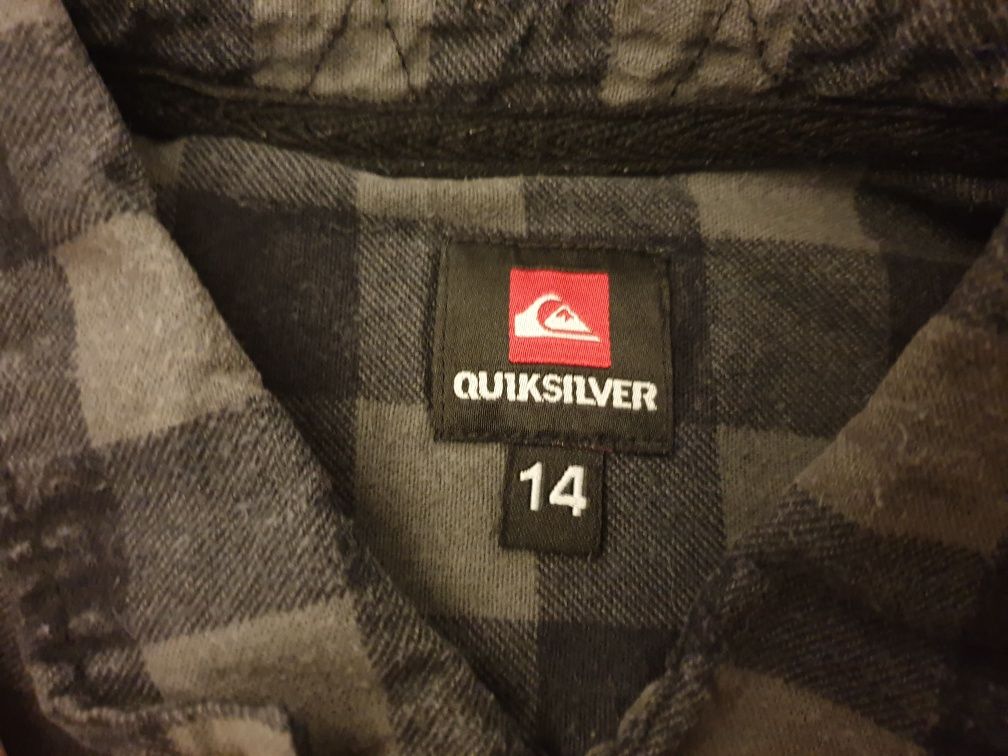 Koszula dla chłopca Quiksilver czarno-szara w kratę roz. 14 lat