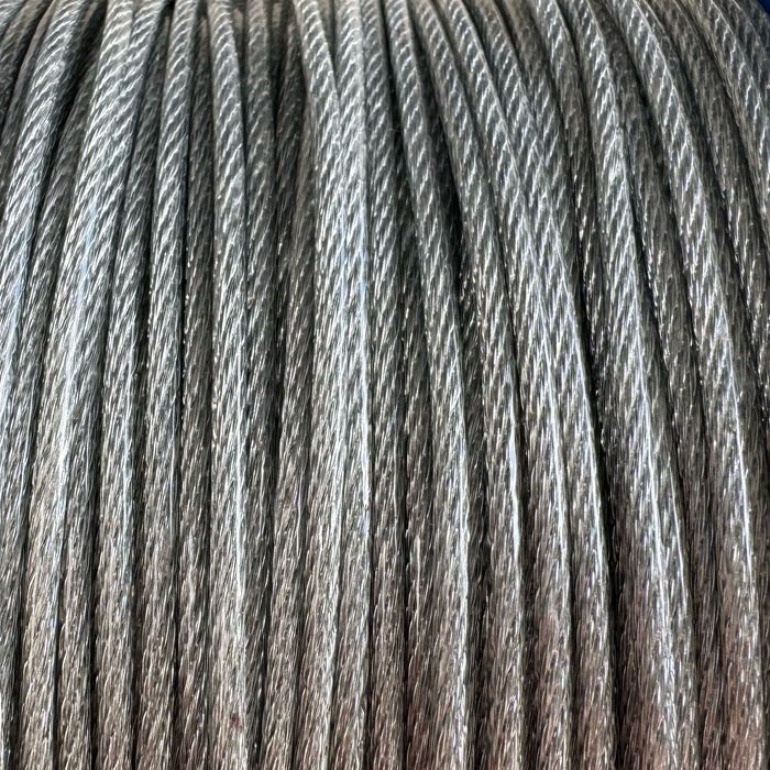 Lina linka STALOWA w osłonie PCV 3mm 250m OCYNKOWANA mocna 6x7