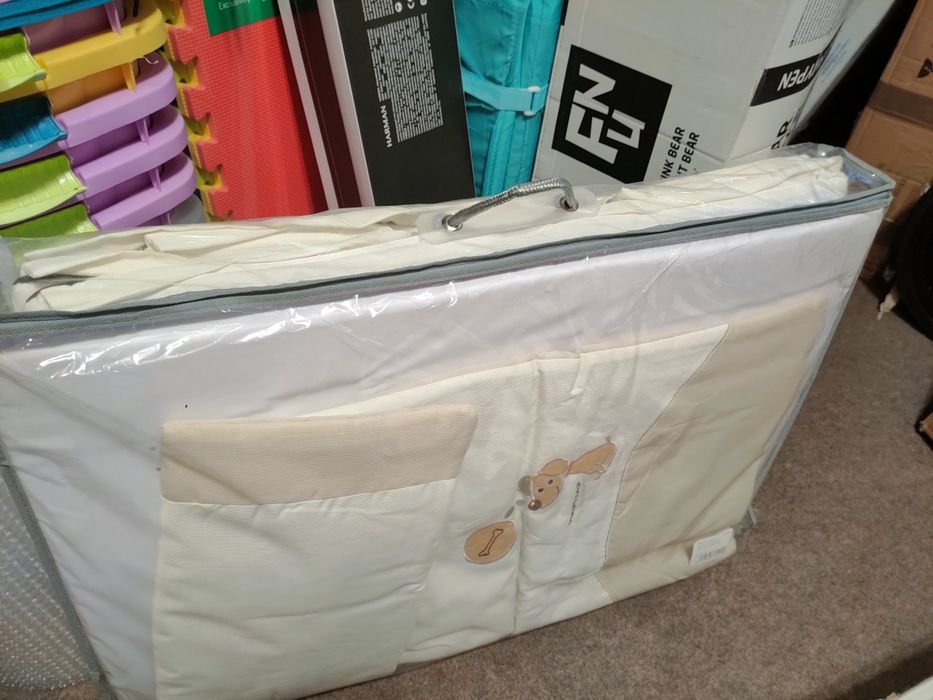 Naf Naf Square Mini łóżeczko drewniane na kółkach cudo 85x55