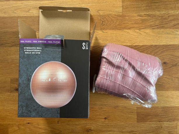Piłka do pilatesu lub siedzenia nowa, rozm S (55cm), różowa