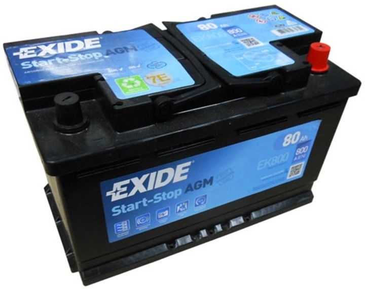 Автомобільний акумулятор Exide AGM 6СТ-80 (EK800) 80 А·год (-/+)