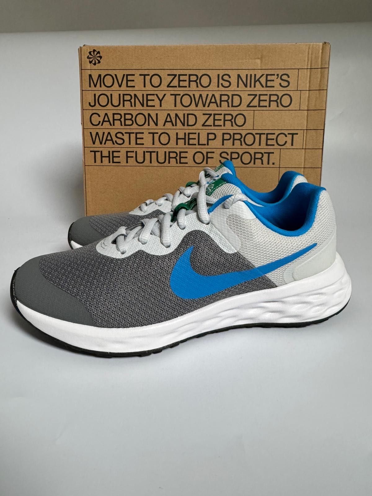 Nowe sneakersy damskie NIKE REVOLUTION 6 NN (GS) szare niebieski 36