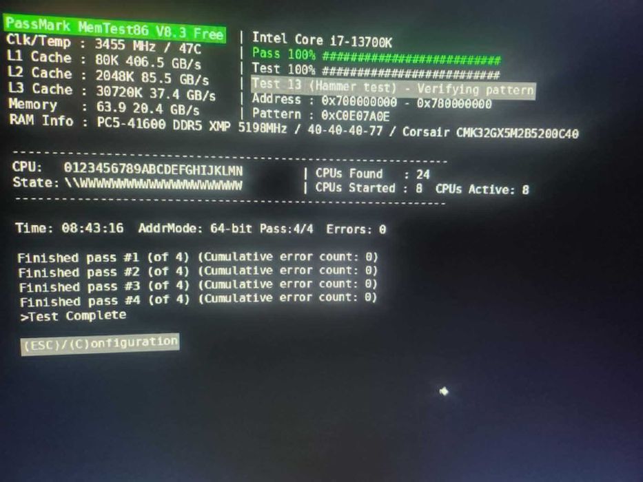 2x RAM Corsair Vengeance DDR5 32GB (2x16GB) 5200MTs CL40 Intel XMP