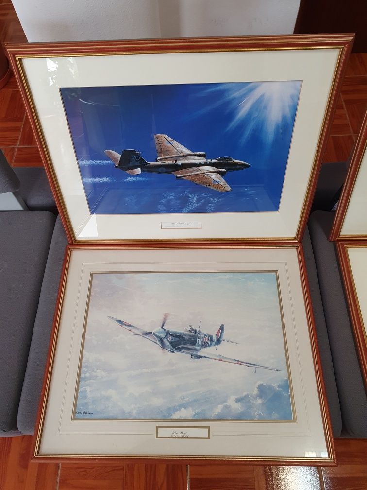 Aviação militar em pintura Spitfire, Hurricane, B-17, Canberra B2