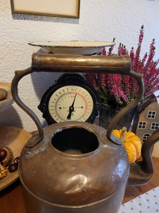 piękny stary duży miedziany czajnik vintage