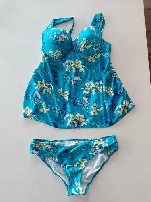 Tankini ciążowe 40 L niebieski  żółty