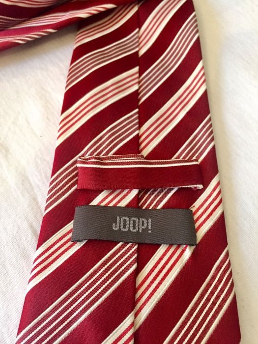 JOOP piękny jedwabny krawat czerwony