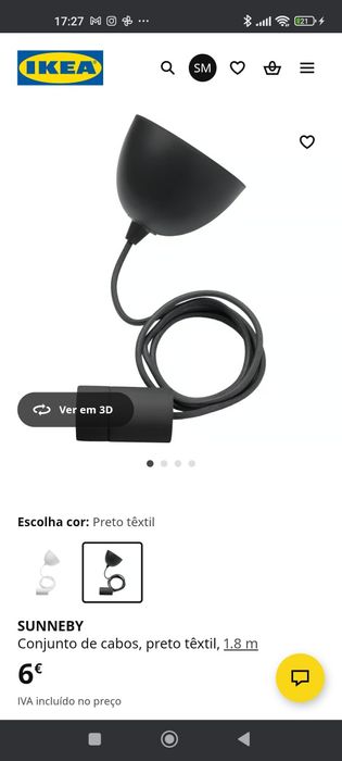 Conjunto de 3 candeeiros