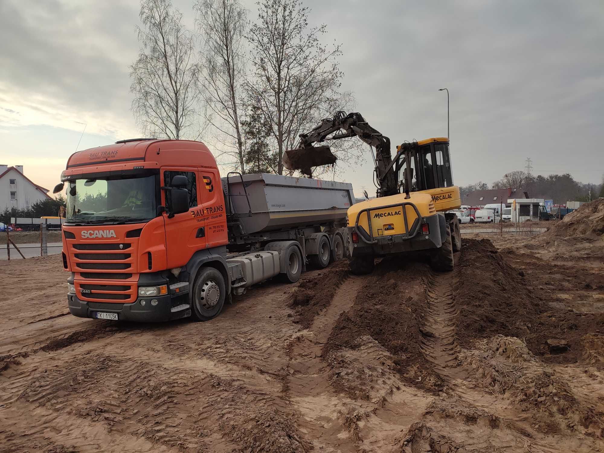 Usługi HDS /Transport  kruszyw piasku\platforma/koparko-ladowarka