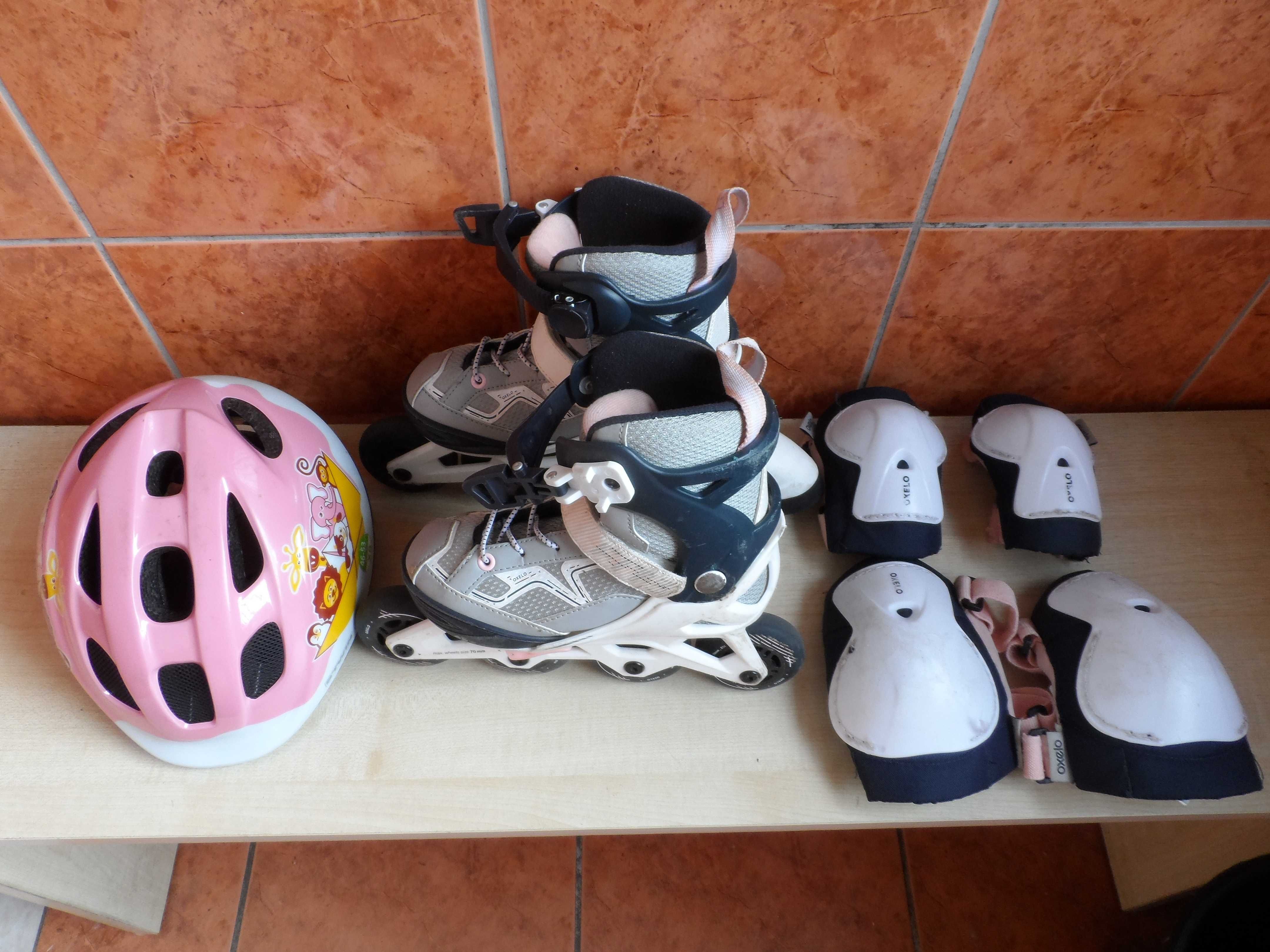 Rolki decathlon Oxelo Nr 29-32 fit 3,kask i ochraniacze