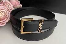 YSL Yves Saint Laurent Czarny Złoty Pasek Premium