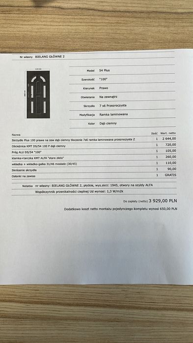 NOWE Drzwi zewnętrzne 54 Plus 