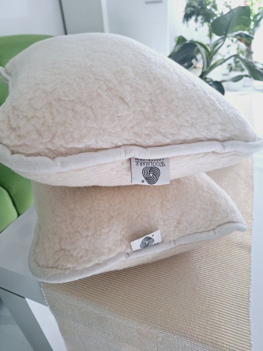 Wełniana poduszka pierze 55x35 wysoka gruba