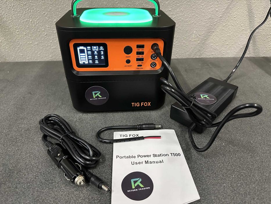 TigFox T500 портативна електростанція 500W, бюджетна, зарядна станція