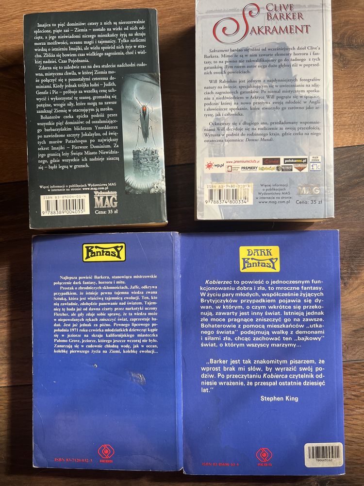 Clive Barker zestaw ksiazek